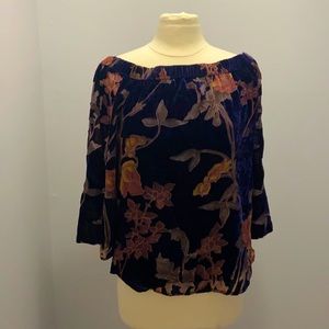 Skies are Blue Lissandra Velvet Burnout Blouse